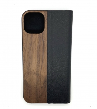 Preview: Handyhülle iLchev® Classic - Nussbaum mit Leder - iPhone 13 pro