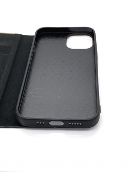 Preview: Handyhülle iLchev® Classic - Nussbaum mit Leder - iPhone 13 pro max