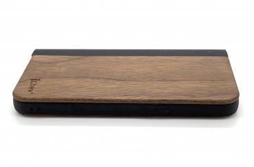 Preview: Handyhülle iLchev® Classic - Nussbaum mit Leder - iPhone 13 mini