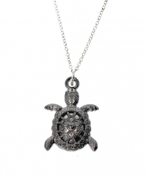 Halskette mit Anhänger Schildkröte - Kette 45 cm Sterling Silber 925
