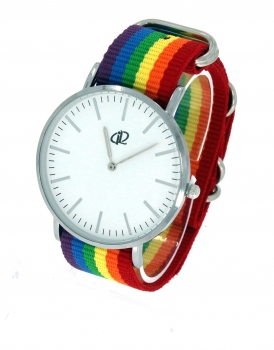 Armbanduhr Classic+ Art Design - Gehäuse 40 mm - Armband Nylon Rainbow