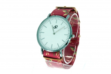 Preview: Armbanduhr Classic+ Abigail - Gehäuse 40 mm - Armband Vintage Rose rot