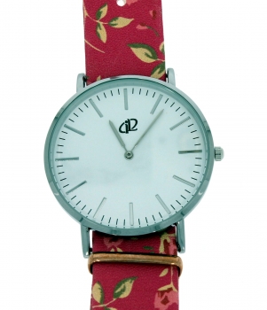 Preview: Armbanduhr Classic+ Abigail - Gehäuse 40 mm - Armband Vintage Rose rot