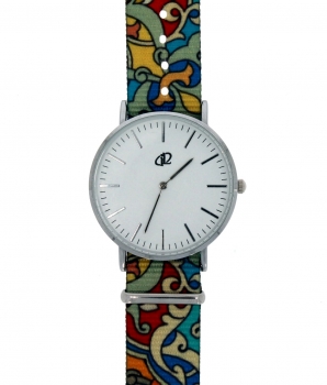 Preview: Armbanduhr Classic+ Art Design - Gehäuse 40 mm - Armband Nylon Graffiti
