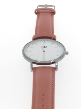 Preview: Armbanduhr Classic+ CL021 - Gehäuse 40 mm - Armband Leder Lachs