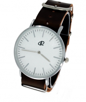 Armbanduhr Classic+ - Gehäuse 40 mm - Armband Leder dunkelbraun
