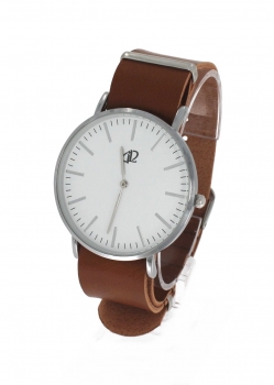 Preview: Armbanduhr Classic+ - Gehäuse 40 mm - Armband Leder hellbraun