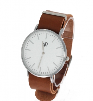 Armbanduhr Classic+ - Gehäuse 40 mm - Armband Leder hellbraun