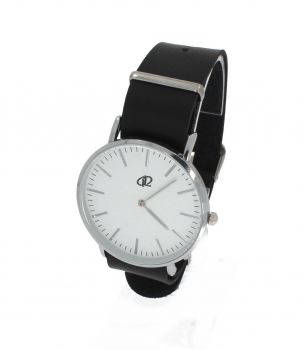 Armbanduhr Classic+ - Gehäuse 40 mm - Armband Leder schwarz