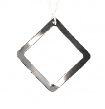 Preview: Halskette mit Anhänger Raute - Kette 45 cm Sterling Silber 925