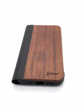 Preview: Handyhülle iLchev® Classic - Rosenholz mit Leder - iPhone 13 pro max