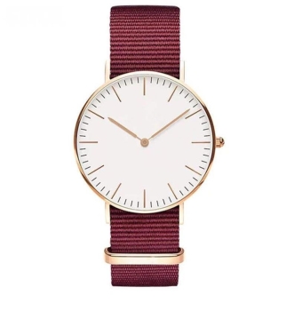 Armbanduhr Classic+ Rose Gold - Gehäuse 40 mm - Armband Nylon Rot