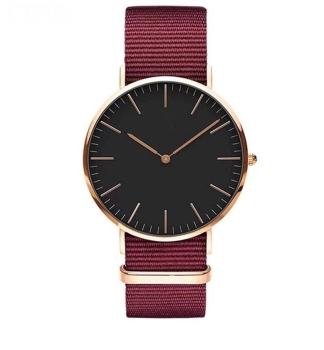 Armbanduhr Classic+ Rose Gold - Gehäuse 40 mm S - Armband Nylon Rot