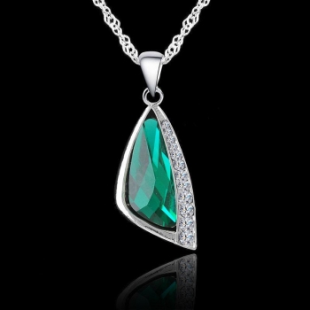 Halskette mit Anhänger # S9405 mit Zirkonia - Kette 45cm in Sterling Silber 925