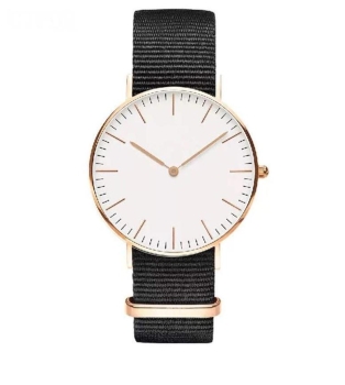 Armbanduhr Classic+ Rose Gold - Gehäuse 40 mm - Armband Nylon Schwarz