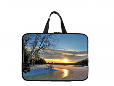 Laptoptasche Sonnenaufgang im Schnee
