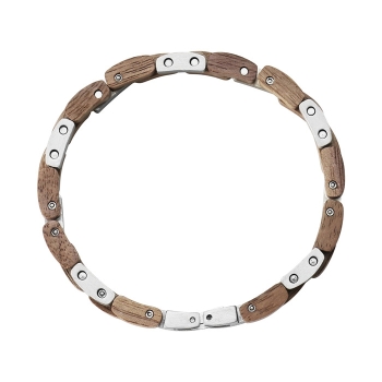 Preview: Armschmuck iLchev® Eston Step by Step - Massivholz Nussbaum und Edelstahl