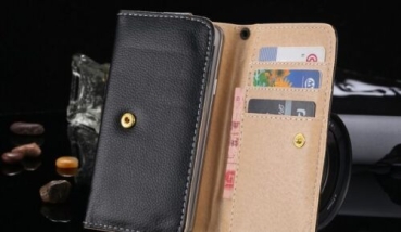 Preview: Handytasche iLCHEV® Universal Leder schwarz - Apple iphone 5/6/7/8/SE/X/XS/12 mini