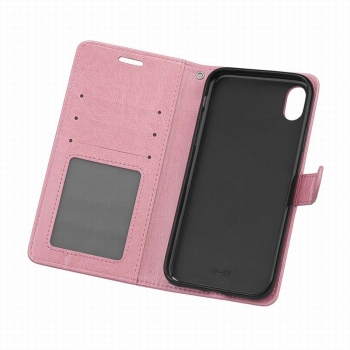 Preview: Handyhülle Schutzhülle Leder #1 rose für iphone X