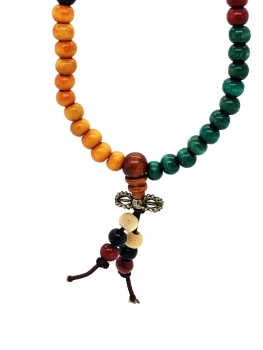 Preview: Halskette Armkette aus Holz - iLchev® Multicolour - Länge 50 cm - Band elastisch