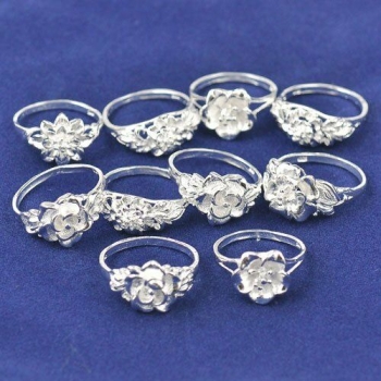 Ring iLchev® diverse Blumen Designs - 925 Sterling Silber