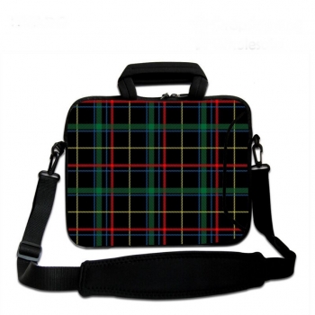Laptoptasche Umhängetasche iLchev® - Textil schwarz karo