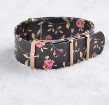 Uhrenarmband iLchev Vintage Schwarz - Bandlänge 24,5 cm - Breite 20 mm