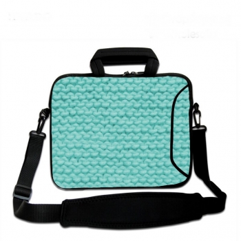 Laptoptasche Umhängetasche iLchev® - Textil türkis geflochten