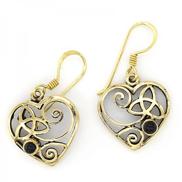 Bronze Ohrhänger mit Onyxstein BRO-537