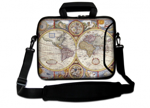 Laptoptasche Umhängetasche iLchev® Weltkarte